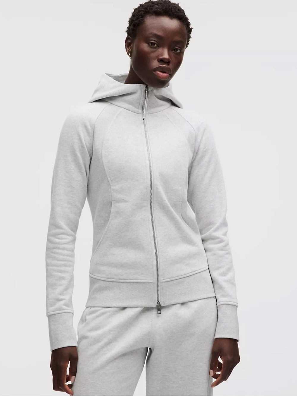 Lululemon Scuba evolve Full-Zip Cropped Hoodie like new size Heathered coal 8